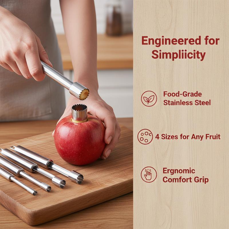 Kitchen Home Gadgets - 4 Buah Pemotong Penghilang Inti Buah