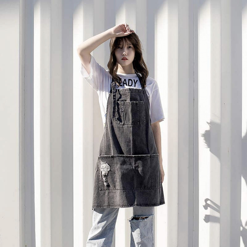 Kitchen Gadgets Trending - Celemek Denim Katun Cuci Jepang, Pakaian