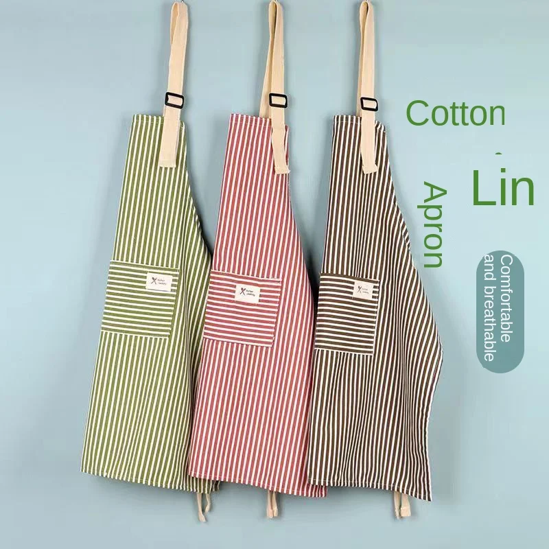 Kitchen Gadgets Trending - Celemek Dapur Celemek Bergaris Linen Modis