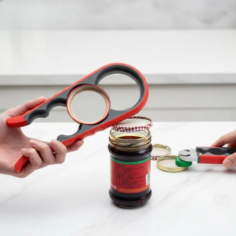 Kitchen Gadgets Jar Openers - Alat Dapur Multifungsi 4-in-1: Penjepit Stoples,
