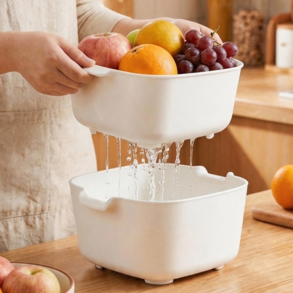 Keranjang Tirisan Dua Tingkat  - Kitchen Home Gadgets ulasan dan harga