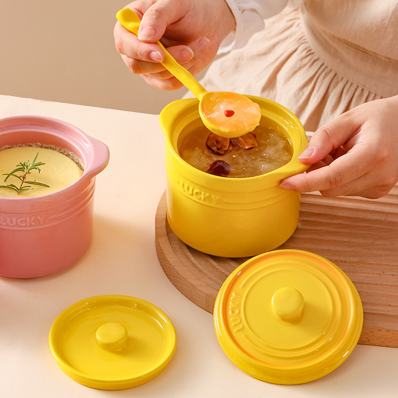 Mangkuk Keramik Tutup Ganda, M - Kitchen Gadgets For Arthritic Hands ulasan dan harga