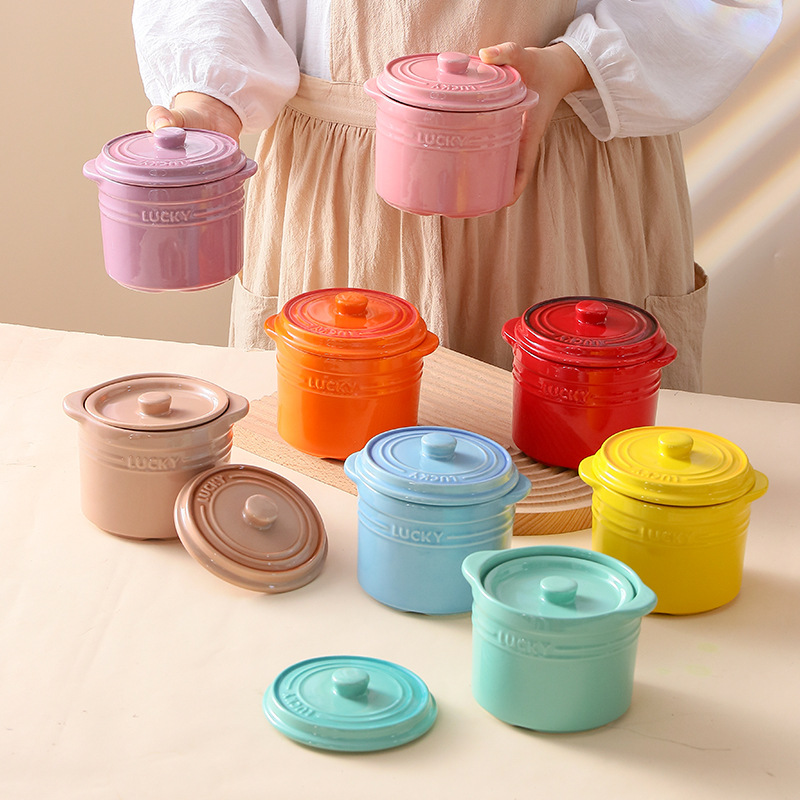 Mangkuk Keramik Tutup Ganda, M - Kitchen Gadgets For Arthritic Hands ulasan dan harga