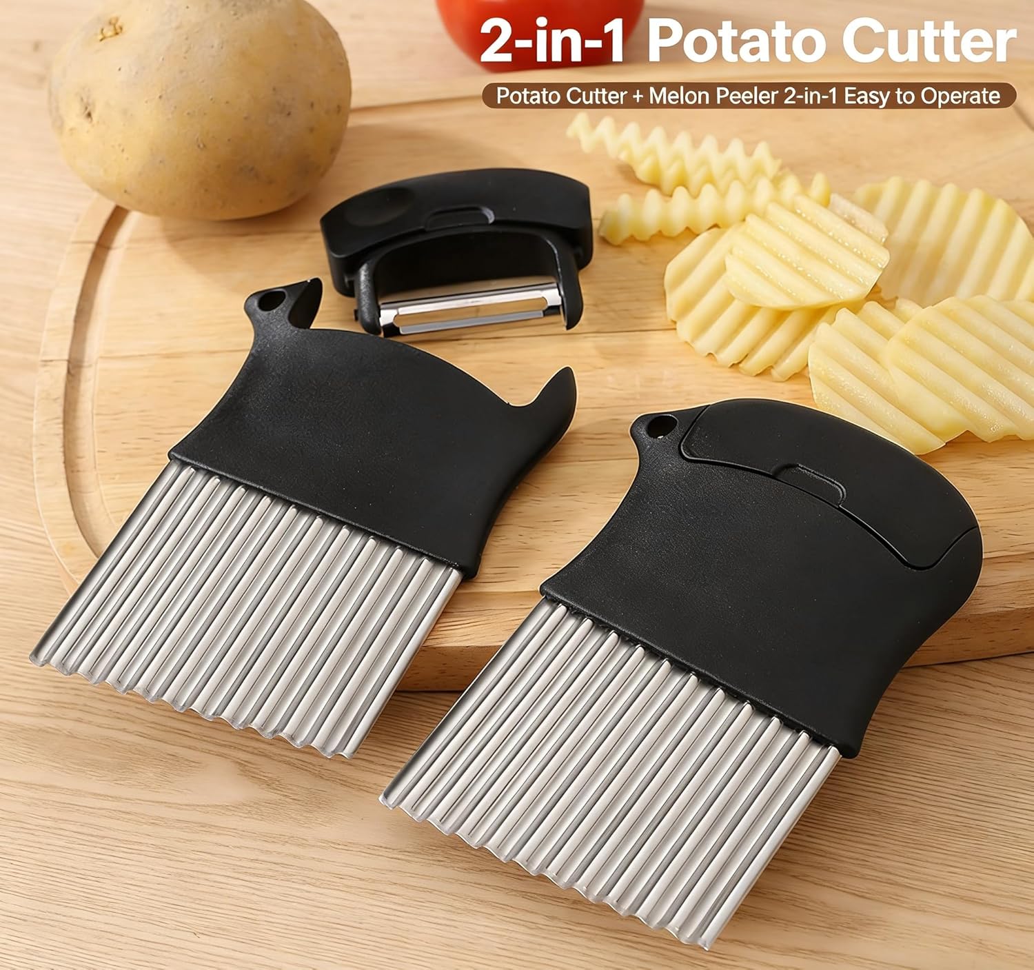 Pemotong Kentang 2-in-1, Pemot - Kitchen Gadgets Built In ulasan dan harga