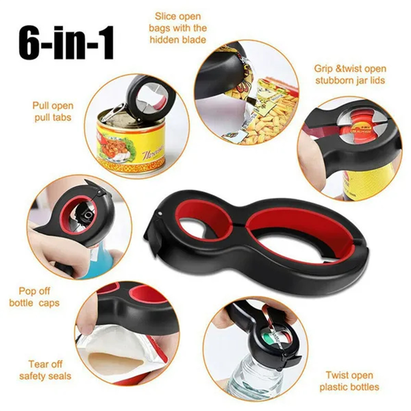 6 dalam 1 pembuka botol multif - Kitchen Gadgets Jar Openers ulasan dan harga