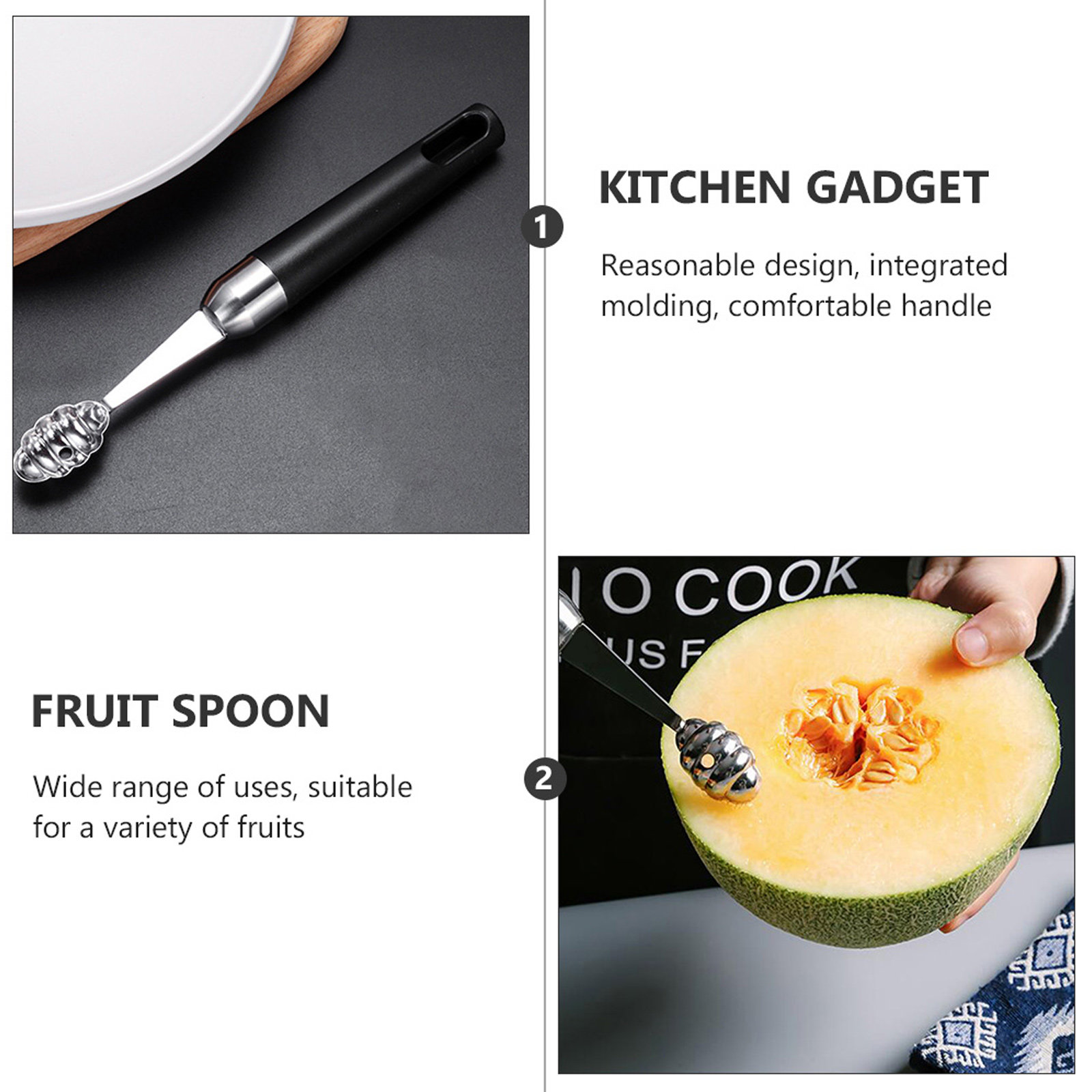 1Pcs Sendok Buah Stainless Ste - Kitchen Home Gadgets ulasan dan harga